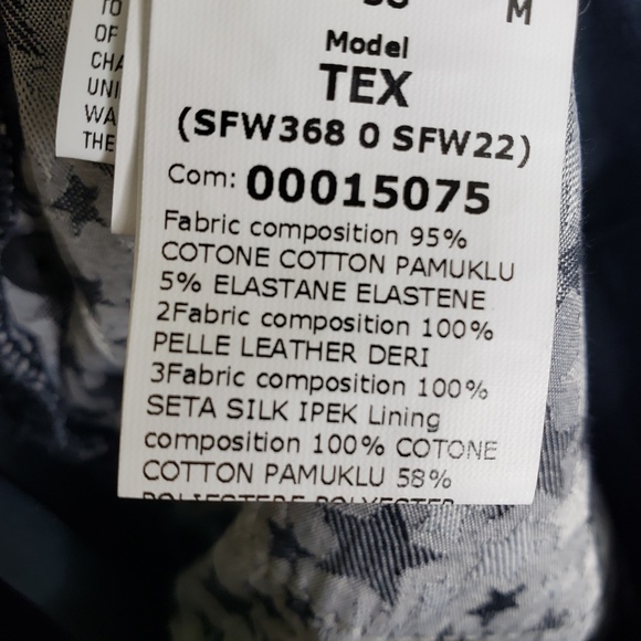 Superfine Blue Black Leather Pants - Picture 4 of 5